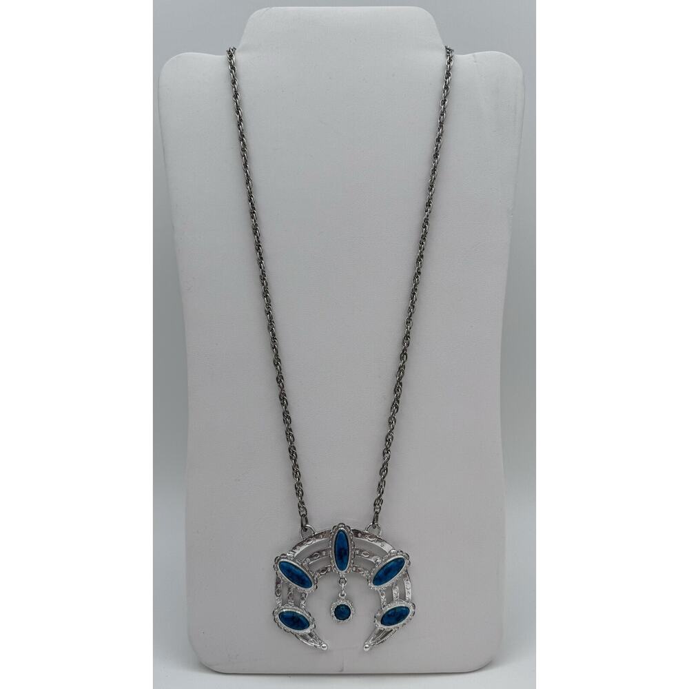 Southwestern Necklace Jewelry Faux Turquoise Blue Stones